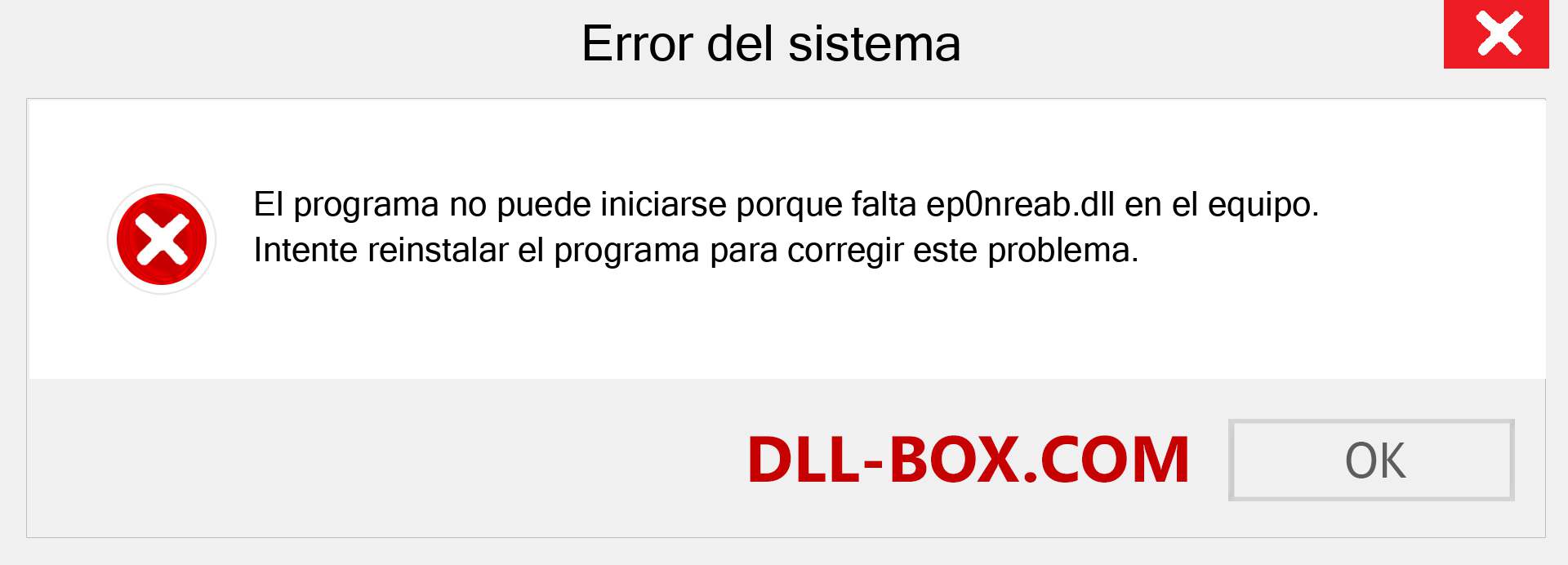 ¿Falta el archivo ep0nreab.dll ?. Descargar para Windows 7, 8, 10 - Corregir ep0nreab dll Missing Error en Windows, fotos, imágenes